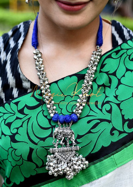 Exclusive Ghungroo & Elephant pendant necklace set - Satkahon Studio