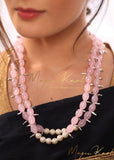 Pink beads double layered neck piece - Satkahon Studio