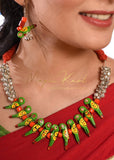 Exclusive wooden & ghungroo pendant necklace - Satkahon Studio
